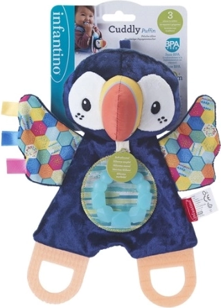 Pluchen pinguïn met bijtringen Infantino