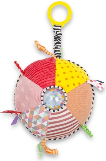 Interactief pluche educatief speelgoed voor aan de kinderwagen BABY MIX met rammelaar