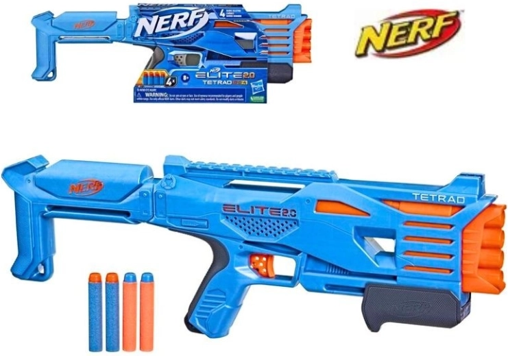 Nerf Elite 2.0 Tetrad QS-4 pistool voor schuimpijltjes