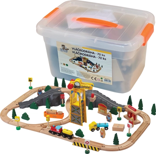 Babu houten treinbaan 72 delen