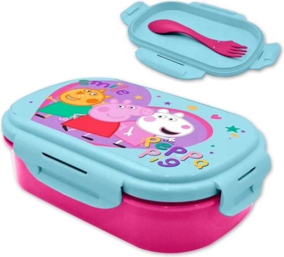 Lunchbox PEPPA PIG met bestekset