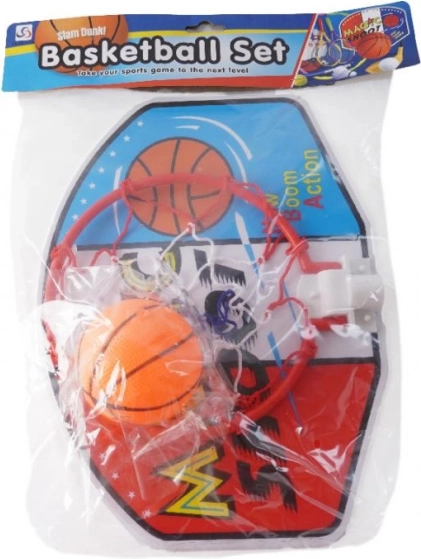 Basketbalring met bal voor aan de deur