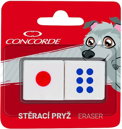 Gum in de vorm van een dobbelsteen, 2 stuks, blister