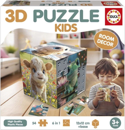Educa 3D puzzelkubus dieren 54 stukjes