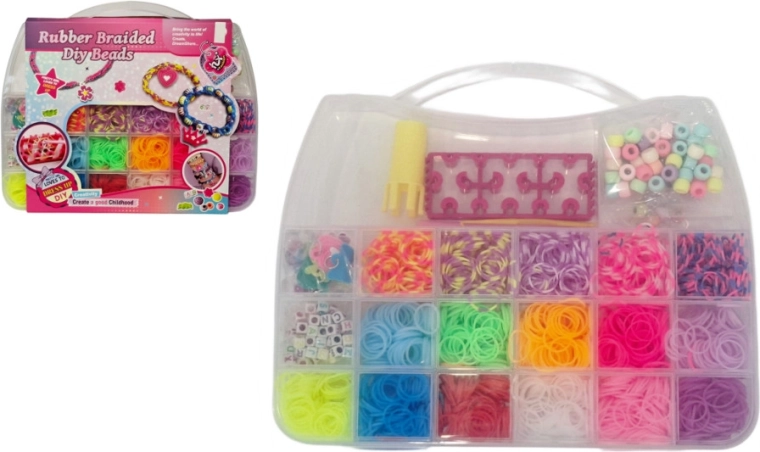 Creatieve set om armbandjes van elastiekjes te maken