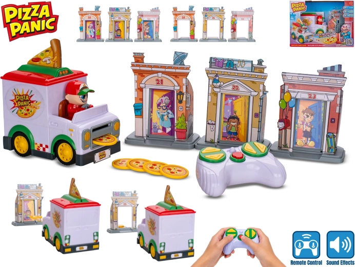 RC-bestelwagen Pizza Panic! die pizza's afschiet met geluid
