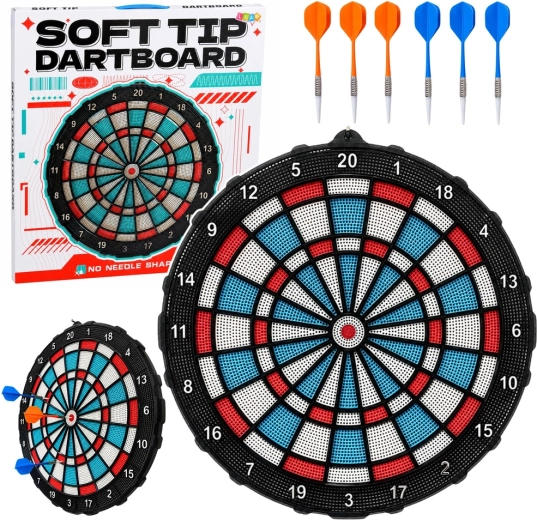 Soft tip dartbord 42,5 cm met set van 6 darts