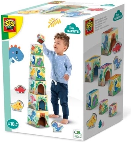 SES Creative toren van blokken met dinofiguurtjes