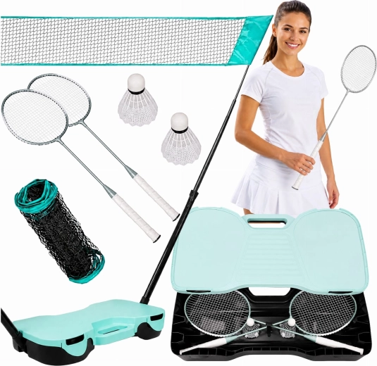 Opvouwbare badmintonset 4-in-1 in koffer - 1 stuk