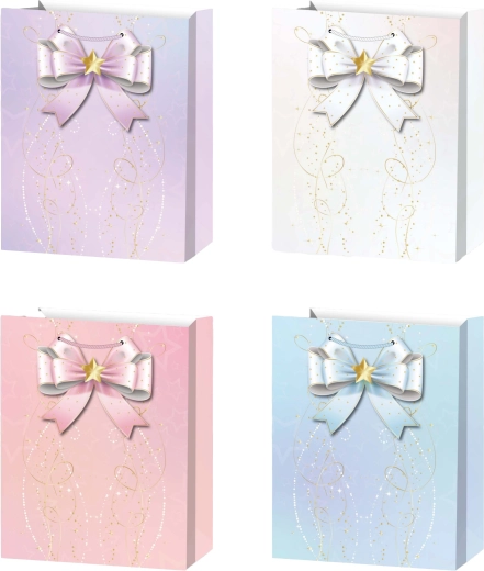 Cadeautas L pastel met strik