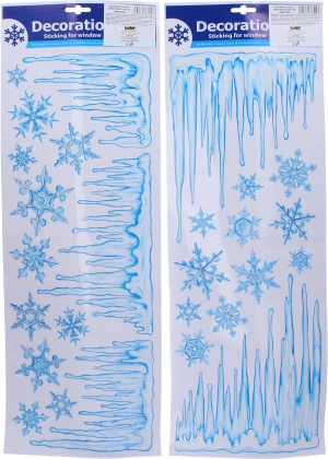 Glitterende kerst raamstickers