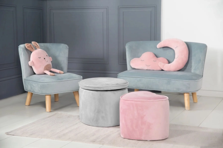 Roba kinderhocker met opbergruimte Lil Sofa grijs