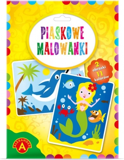 Zandtekeningen zeemeermin, dolfijn