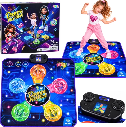 Interactieve dansmat met muziek en ledverlichting 90 × 90 cm