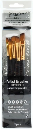 Set platte penselen 2, 6, 8, 10 en 12