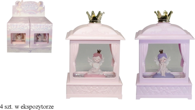 Nachtlampje met roterende glitter en muziekdoos op batterijen