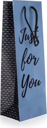 Cadeauzak voor fles Just For You Blue 12 × 35 × 9 cm