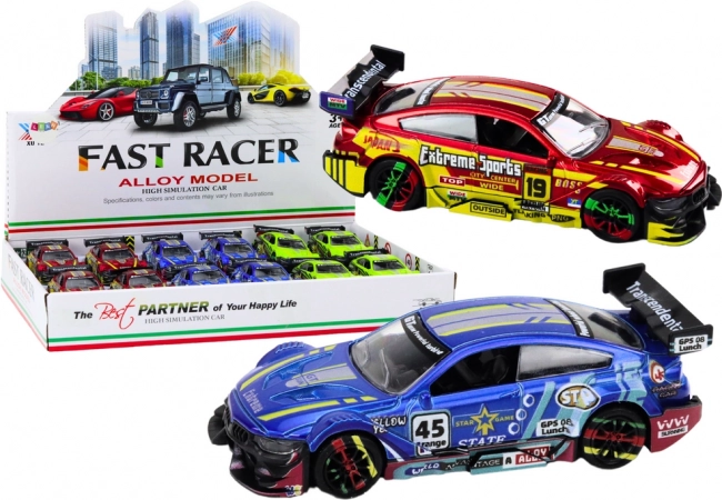 Metalen sportwagen op schaal 1:36