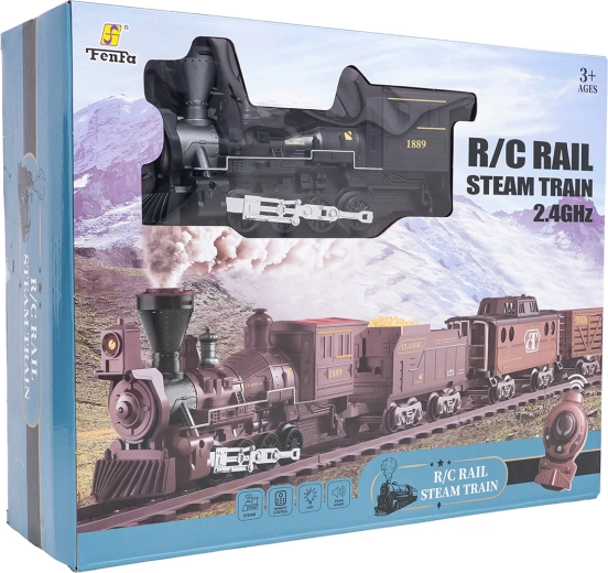 Retro treintje met rook, licht en geluid 172 cm