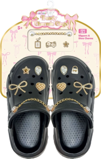 Kindersandalen DELUX zwart met accessoires, maat 33–34 (220 mm)