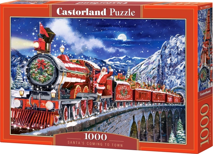 Puzzel 1000 stukjes – kersttrein SANTA
