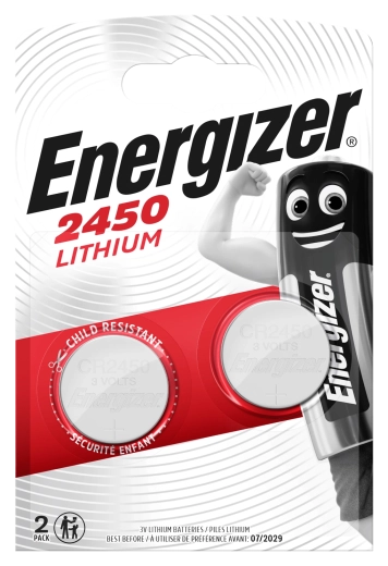 Energizer CR2450 lithium knoopcelbatterijen 3 V, verpakking 2 stuks