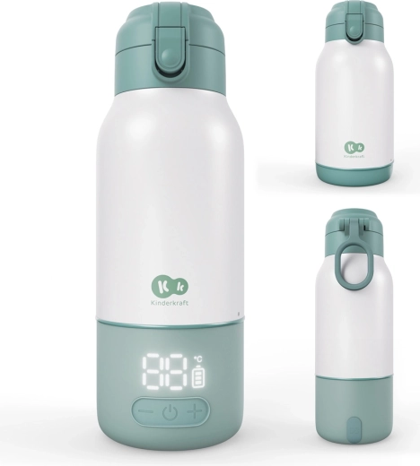 Kinderkraft reis-melkverwarmer en thermosfles 2-in-1 Gaja Green