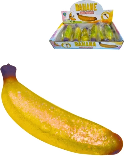 Glitter knijpbare antistress-banaan stretch - 1 stuk