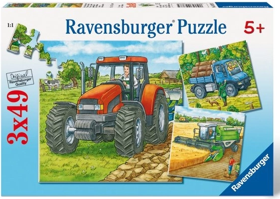 Puzzel Landbouwmachines 3x49 stukjes Ravensburger