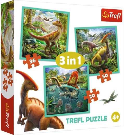 Puzzel 3-in-1 – Geweldige wereld van dinosaurussen TREFL