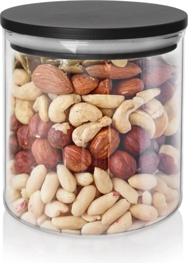 Glazen voorraadpot voor droge voedingsmiddelen met deksel en afdichting 450 ml