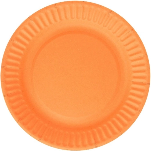 Oranje papieren borden, 6 stuks