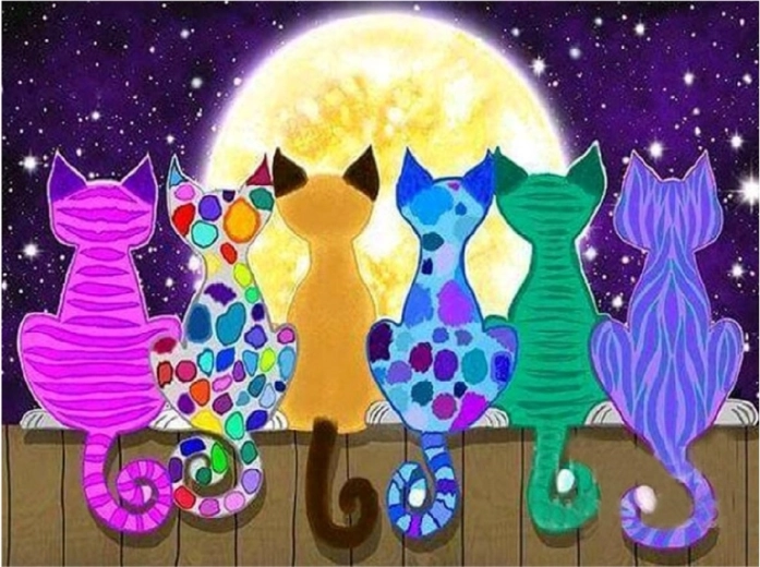 Diamantschilderen katten 30 × 40 cm