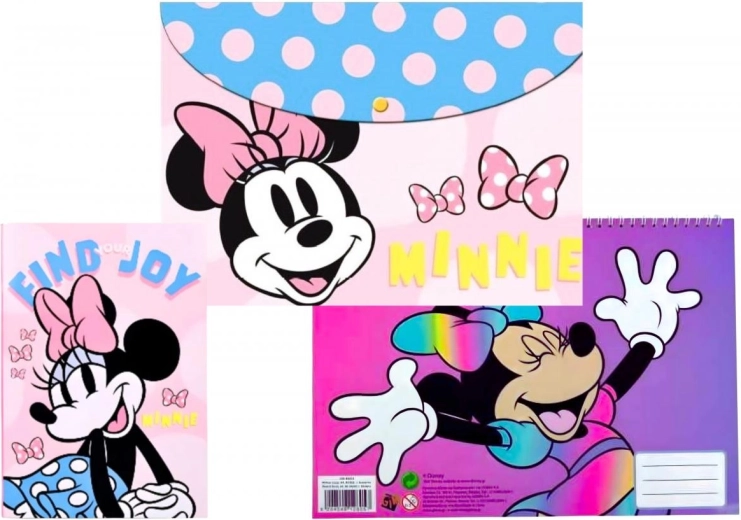 Set met notitieboek, stickerblok en map Disney Minnie