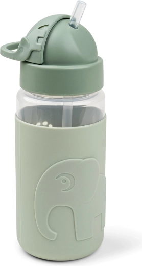 Done by Deer drinkfles met rietje en handvatten Elphee groen 350 ml