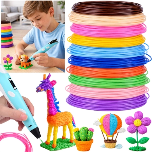 Set PCL-filamenten voor 3D-pen, 10 kleuren, 50 m