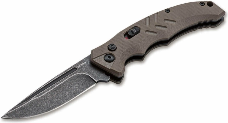 Automatisch tactisch mes Böker Plus Intention II Coyote, D2, stonewash, G10