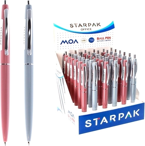 Uitschuifbare balpen grijs en roze - 1 stuk