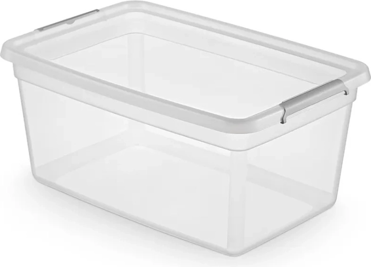 Basestore opbergbox met deksel en clips 40 l (58 × 39 × 25 cm)
