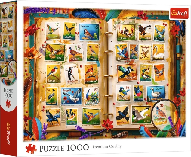 Trefl puzzel 1000 stukjes Atlas van vogels – postzegelcollectie