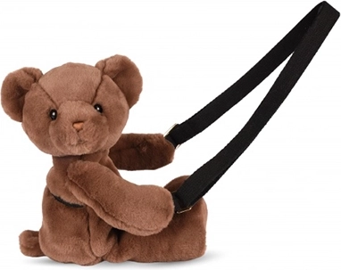 Doudou pluche schoudertas teddybeer bruin 30 cm