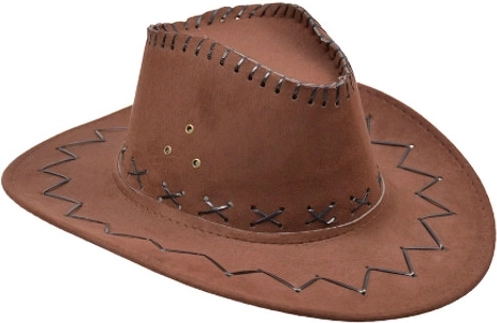 Bruine cowboyhoed van imitatievelours