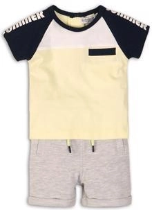 Dirkje kinder 2-delige set T-shirt en shorts Sunny Summer Is Here, geel-grijs