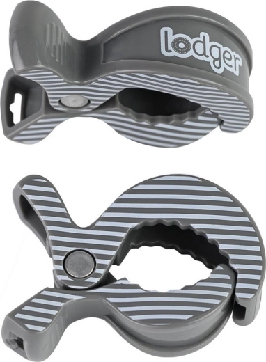 Lodger swaddle clip carbon stripe - 2 verpakkingen