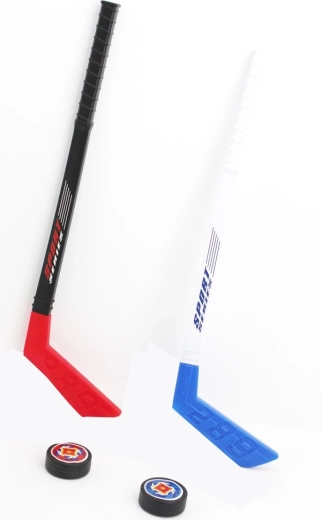Set hockeysticks met puck voor kinderen 2 stuks