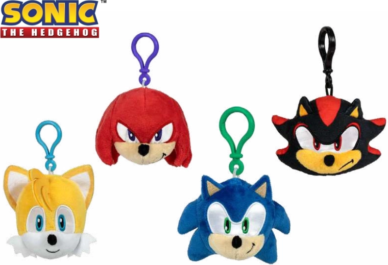 Pluchen Sonic sleutelhanger 12 cm