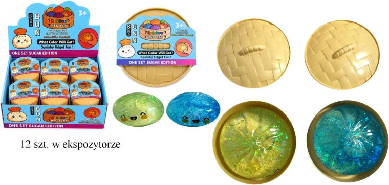 Antistress knijp-dumpling met glitters