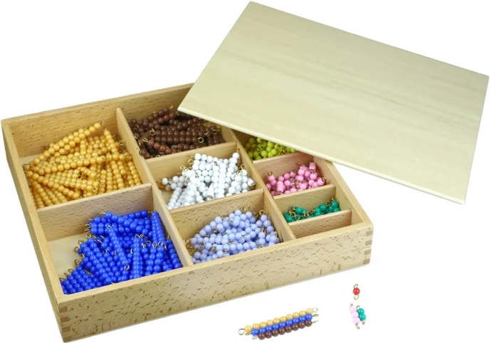 Moyo Montessori kralendoos – gekleurde trappen (1–10)