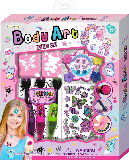 Creatieve set voor body art en tijdelijke tatoeages voor kinderen