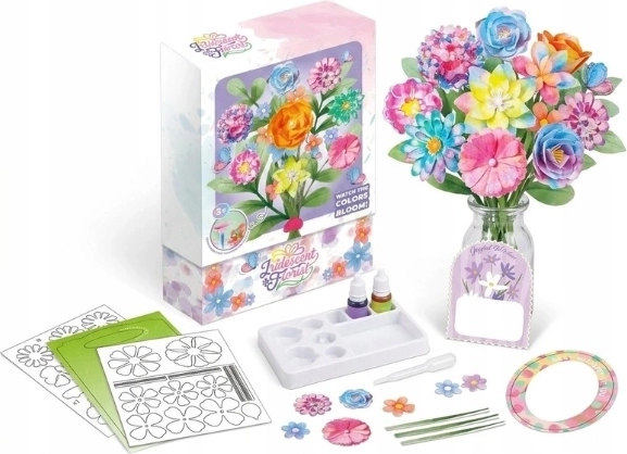 Creatieve bloemschikkit met bloemen om in te kleuren
